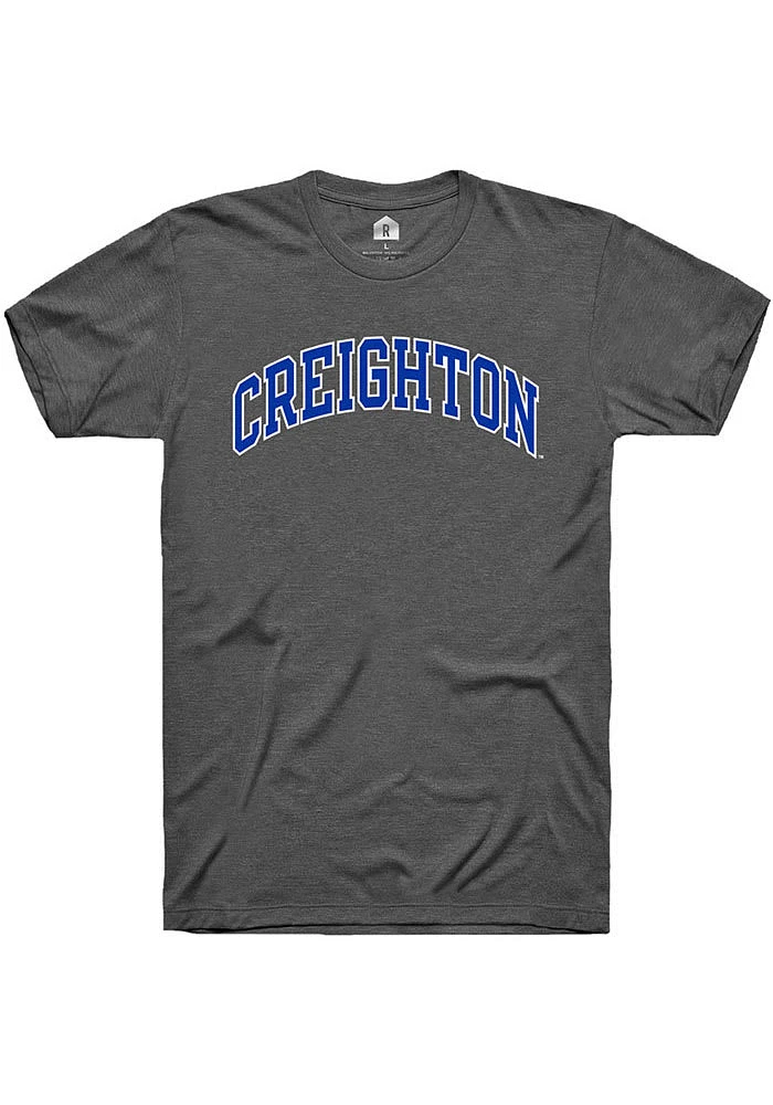 Rally Creighton Bluejays Charcoal Arch Name Short Sleeve T Shirt