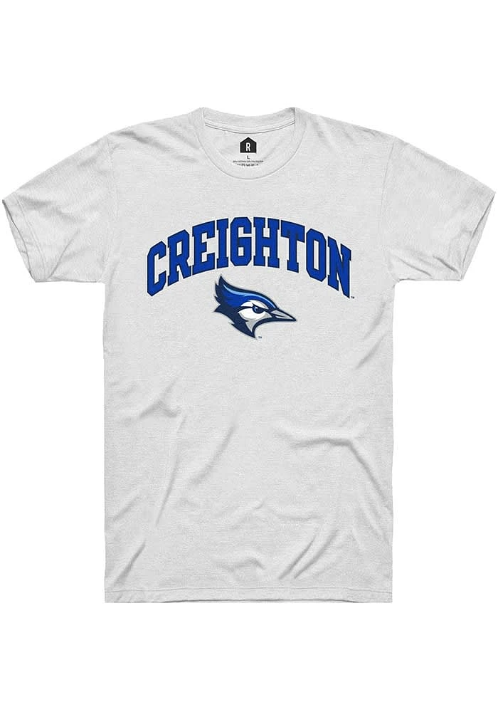 Rally Creighton Bluejays White Arch Mascot Short Sleeve T Shirt