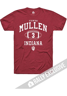 Tiawan Mullen Indiana Hoosiers Red Football Player Name and Number Short Sleeve Fashion T S..