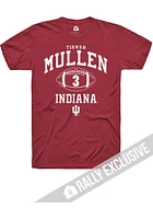 Tiawan Mullen Indiana Hoosiers Red Football Player Name and Number Short Sleeve Fashion T S..