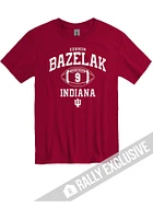 Connor Bazelak Indiana Hoosiers Red Football Player Name and Number Short Sleeve Fashion T..