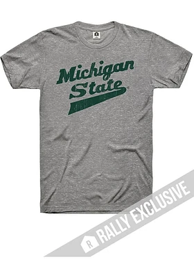 Rally Michigan State Spartans Grey Script Brands, Inc. Short Sleeve Fashion T Shirt