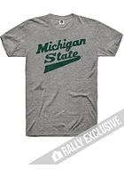 Rally Michigan State Spartans Grey Script Brands, Inc. Short Sleeve Fashion T Shirt