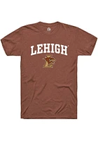 Rally Lehigh University Brown Arch Mascot Short Sleeve T Shirt