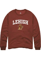 Rally Lehigh University Mens Brown Arch Mascot Long Sleeve Crew Sweatshirt