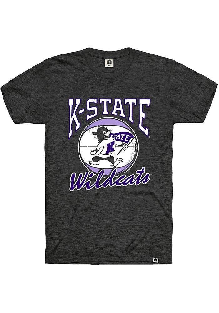 Rally K-State Wildcats Black Willie Basketball Short Sleeve Fashion T Shirt