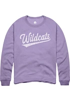 Rally K-State Wildcats Mens Lavender Script Long Sleeve Crew Sweatshirt