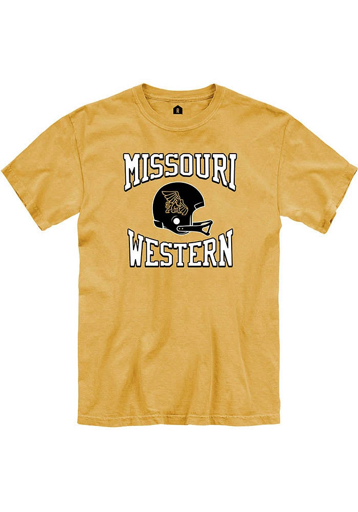 Rally Missouri Western Griffons Gold Football Helmet Short Sleeve T Shirt