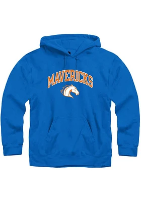 Rally UTA Mavericks Mens Blue Arch Mascot Long Sleeve Hoodie