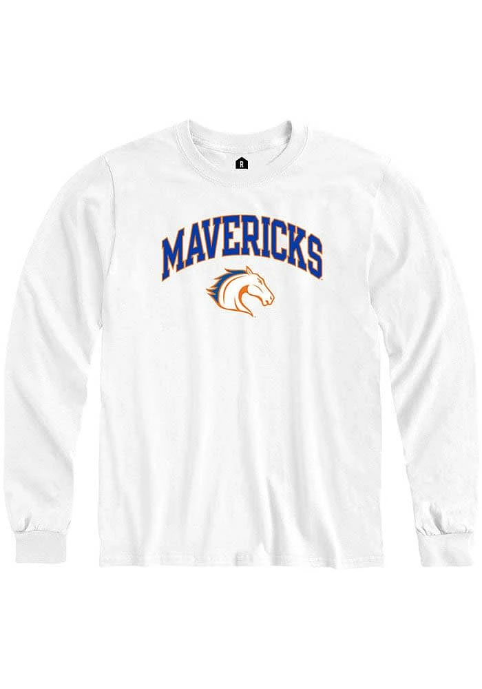 Rally UTA Mavericks White Arch Mascot Long Sleeve T Shirt