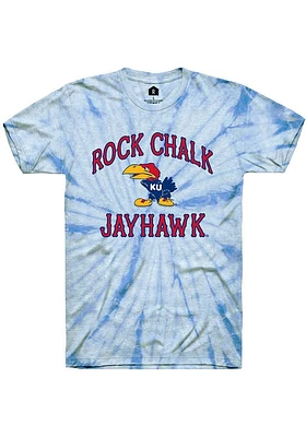 Rally Kansas Jayhawks Youth Light Blue Rock Chalk 41 Tie Dye Short Sleeve T-Shirt