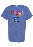 Rally Kansas Jayhawks Youth Pay Heed Arch 41 Bird Short Sleeve T-Shirt