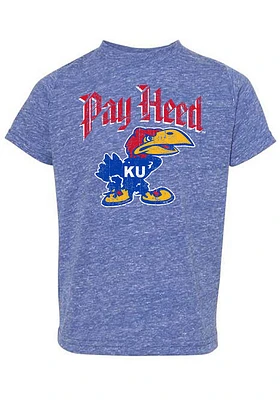 Rally Kansas Jayhawks Toddler Blue Pay Heed Arch 41 Bird Short Sleeve T-Shirt