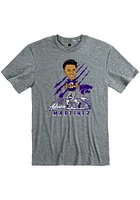 Adrian Martinez K-State Wildcats Grey Caricature Football Short Sleeve Fashion Player T Shirt