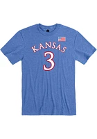 Dajuan Harris Jr Kansas Jayhawks Blue Basketball Name And Number Short Sleeve Player T Shirt