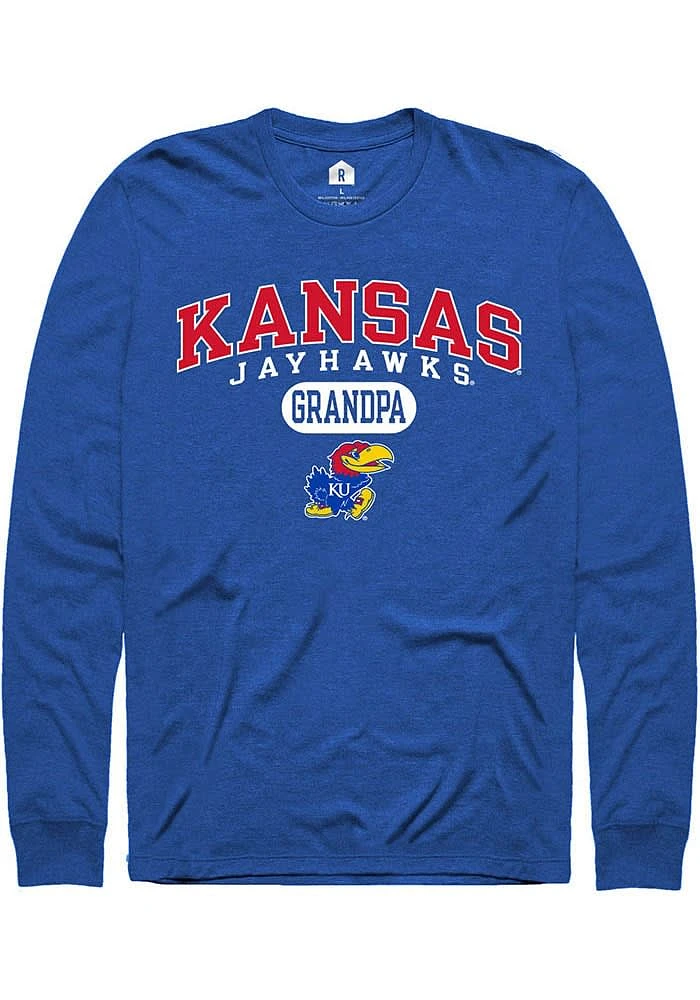 Rally Kansas Jayhawks Blue Grandpa Pill Long Sleeve T Shirt