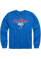 Rally Kansas Jayhawks Mens Blue Alumni Pill Long Sleeve Crew Sweatshirt