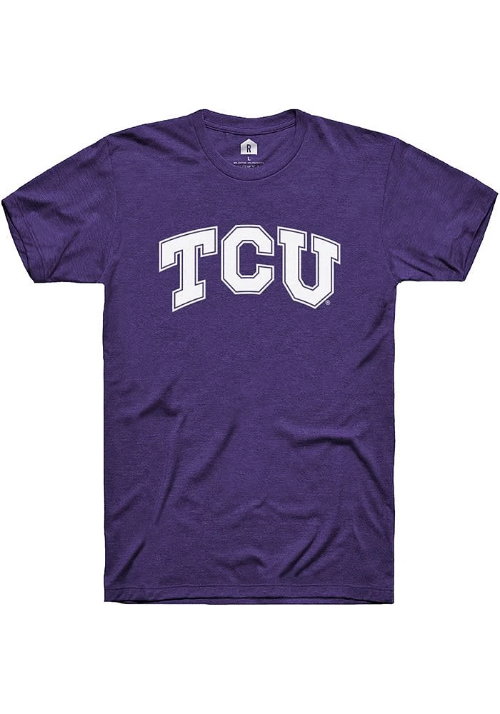Rally TCU Horned Frogs Purple Arched Wordmark Short Sleeve T Shirt