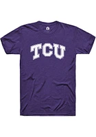 Rally TCU Horned Frogs Purple Arched Wordmark Short Sleeve T Shirt