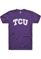 Rally TCU Horned Frogs Purple Arched Wordmark Short Sleeve Fashion T Shirt