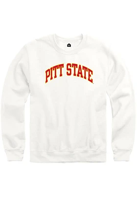 Rally Pitt State Gorillas Mens White Arch Name Long Sleeve Crew Sweatshirt
