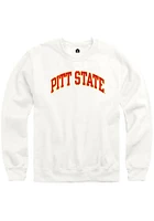 Rally Pitt State Gorillas Mens White Arch Name Long Sleeve Crew Sweatshirt