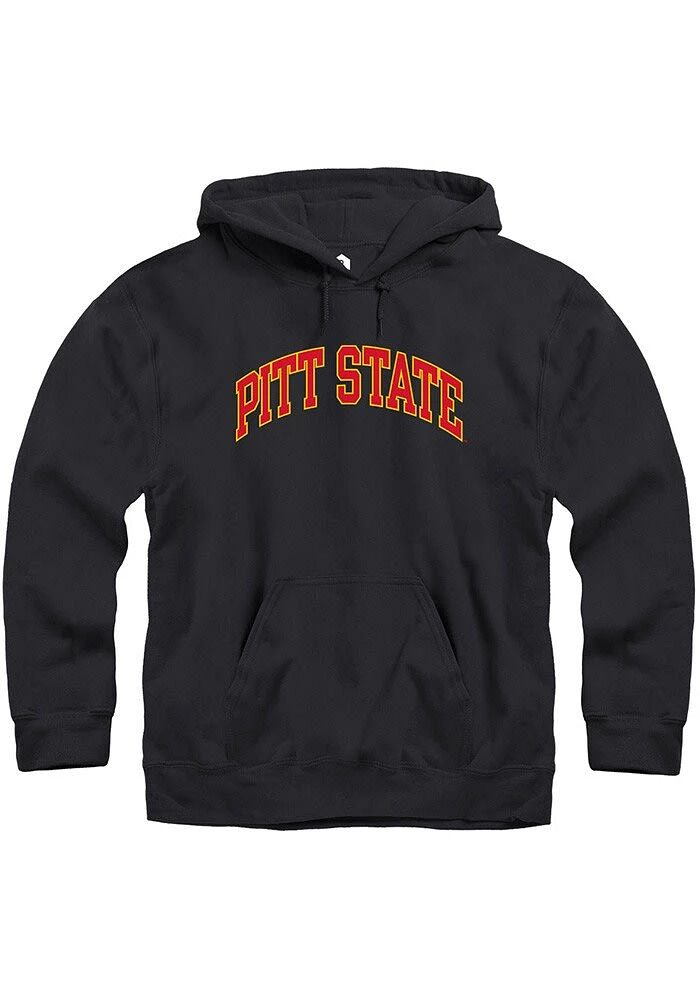 Rally Pitt State Gorillas Mens Black Arch Name Long Sleeve Hoodie
