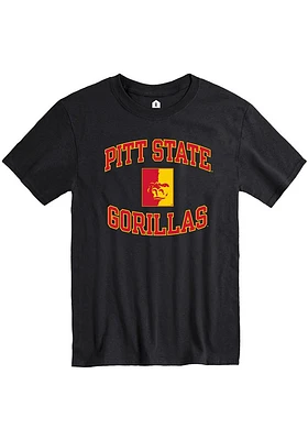 Rally Pitt State Gorillas Black Arched Number One Short Sleeve T Shirt