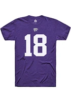 Will Howard K-State Wildcats Purple Name and Number Football Short Sleeve Player T Shirt