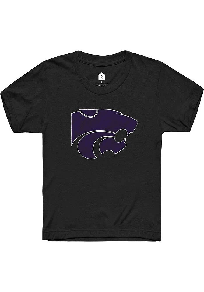 Rally K-State Wildcats Youth Black Powercat Short Sleeve T-Shirt