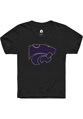 Rally K-State Wildcats Youth Black Powercat Short Sleeve T-Shirt