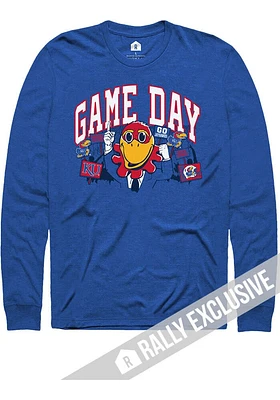 Rally Kansas Jayhawks Blue Football Gameday Long Sleeve T Shirt