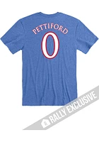 Bobby Pettiford Jr Kansas Jayhawks Blue Basketball Name and Number Short Sleeve Player T Shirt