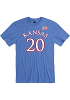 Michael Jankovich Kansas Jayhawks Blue Basketball Name And Number Short Sleeve Player T Shirt