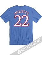 Dillon Wilhite Kansas Jayhawks Blue Basketball Name And Number Short Sleeve Player T Shirt