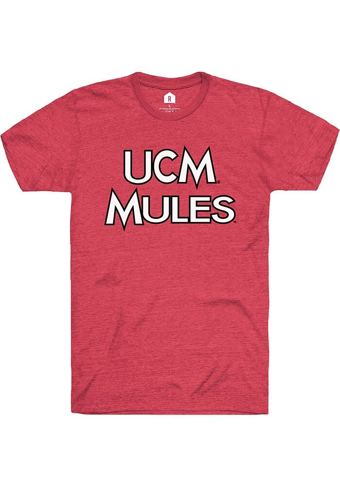 Rally Central Missouri Mules Red Stacked Short Sleeve Fashion T Shirt
