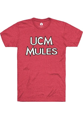 Rally Central Missouri Mules Red Stacked Short Sleeve Fashion T Shirt
