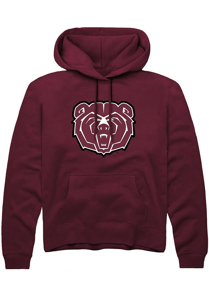 Rally Missouri State Bears Mens Maroon Primary Logo Long Sleeve Hoodie
