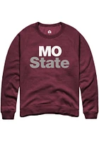 Rally Missouri State Bears Mens Maroon Nickname Long Sleeve Crew Sweatshirt