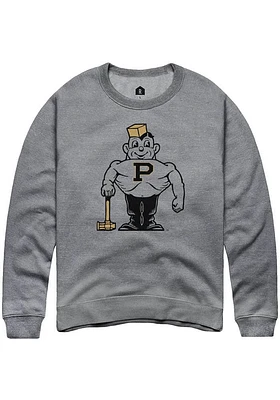 Rally Purdue Boilermakers Mens Grey Vault Pete Long Sleeve Fashion Sweatshirt