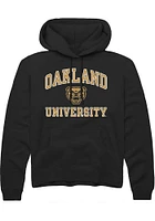 Rally Oakland University Golden Grizzlies Mens Black Number One Graphic Long Sleeve Hoodie