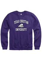 Rally TCU Horned Frogs Mens Purple Number One Long Sleeve Crew Sweatshirt