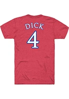 Gradey Dick Kansas Jayhawks Basketball Player Name and Number Short Sleeve T Shirt