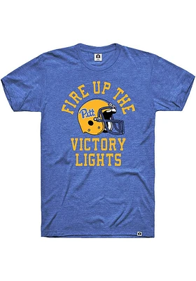 Rally Pitt Panthers Blue Football Slogan Short Sleeve Fashion T Shirt