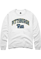 Rally Pitt Panthers Mens White Arch Mascot Long Sleeve Crew Sweatshirt