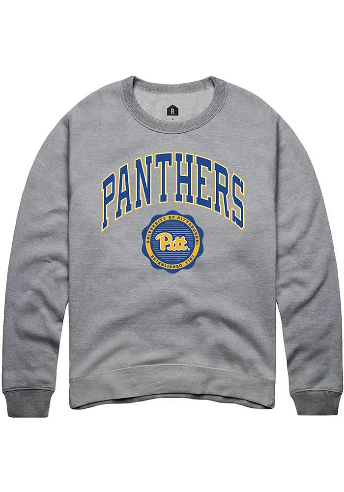 Rally Pitt Panthers Mens Grey Seal Long Sleeve Crew Sweatshirt