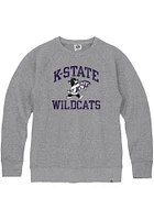 Rally K-State Wildcats Mens Grey Number One Willie Triblend Long Sleeve Fashion Sweatshirt