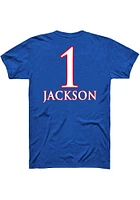 Taiyanna Jackson Kansas Jayhawks Blue Name and Number Short Sleeve Player T Shirt