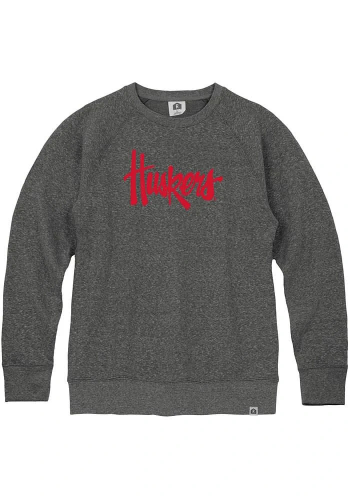 Rally Nebraska Cornhuskers Mens Black Triblend Long Sleeve Fashion Sweatshirt
