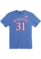 Cam Martin Kansas Jayhawks Blue Name and Number Short Sleeve Player T Shirt